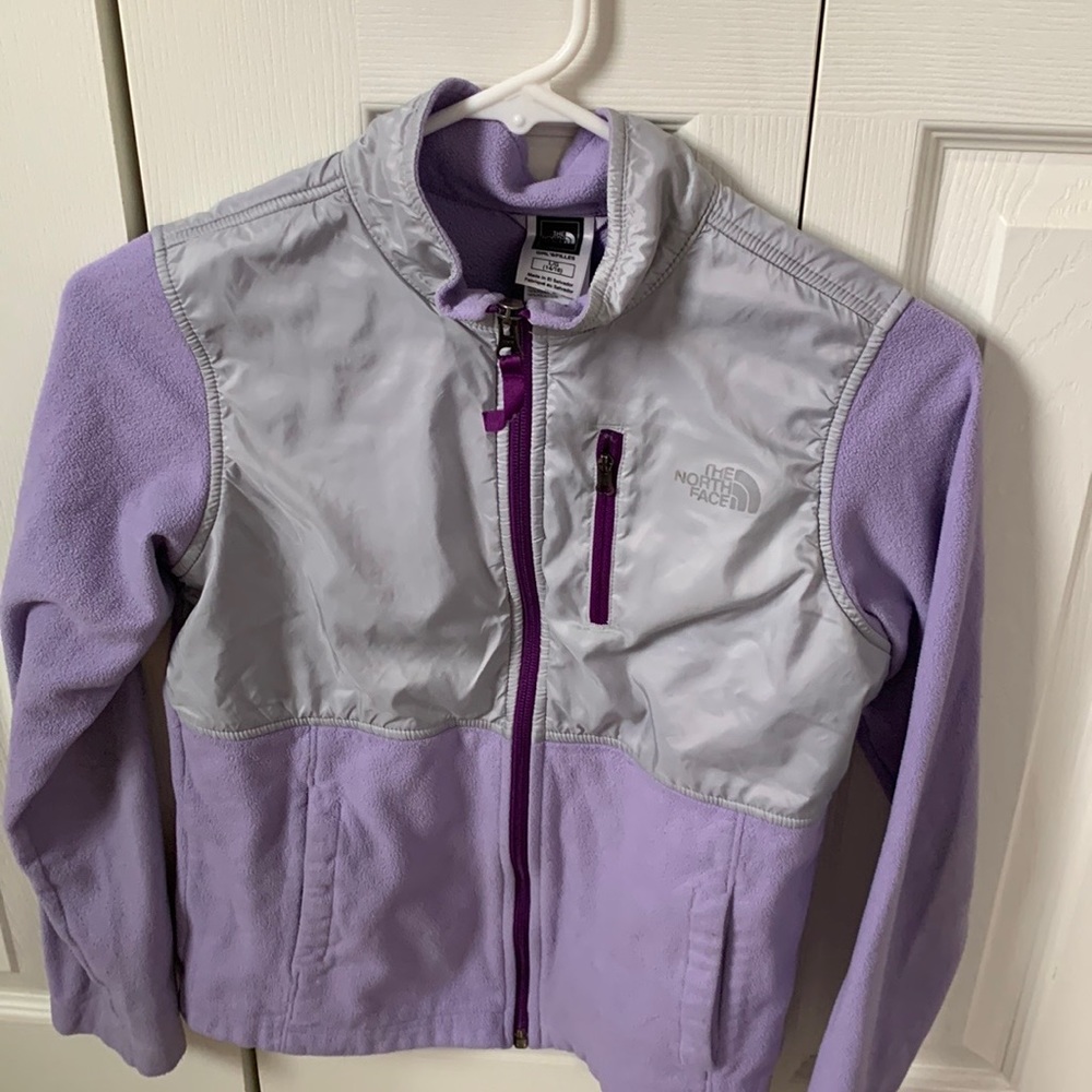 Youth Large purple north face zip up